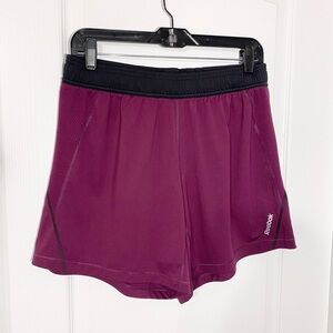 Reebok Speedwick Athletic Shorts Moisture Wicking Purple Black Medium